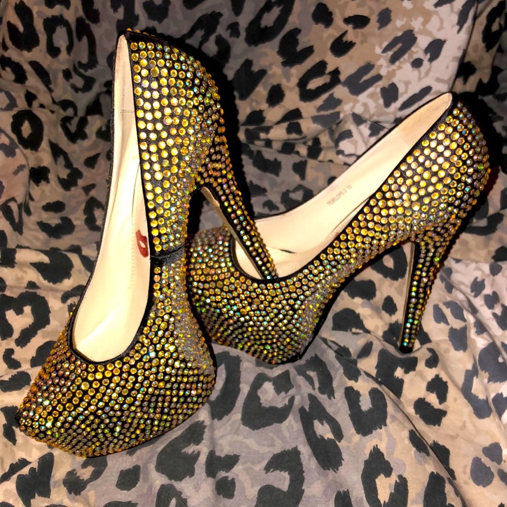 Studded platform heels